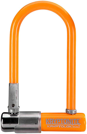 LK1062.jpg: Image for Kryptonite Krypto Series 2 Mini-7 U-Lock - 3.25 x 7", Keyed, Orange, Includes bracket