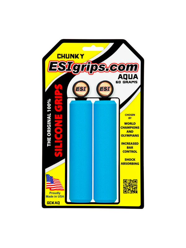 ESI Chunky Grips - Aqua - Huckleberry Bicycles