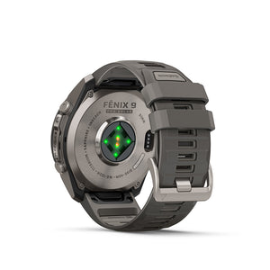 fenix 9 Pro inReach Solar 51mm, Watch, Watch Color: Titanium, Wristband: Pebble Grey/ Silver Grey - Silicone