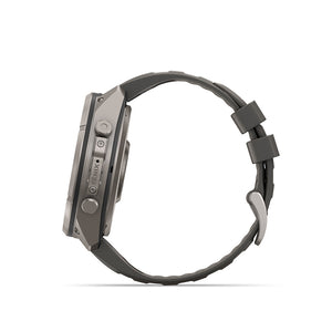 fenix 9 Pro inReach Solar 51mm, Watch, Watch Color: Titanium, Wristband: Pebble Grey/ Silver Grey - Silicone