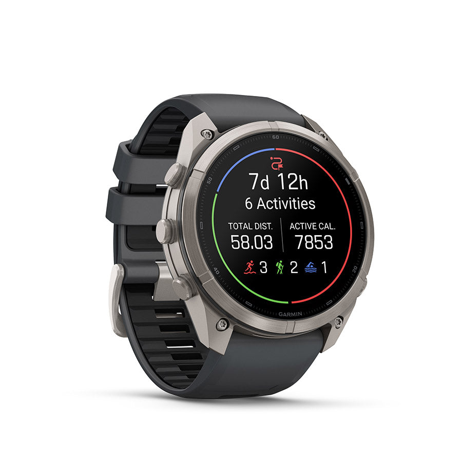 fenix 9 Pro 51mm, Watch, Watch Color: Titanium, Wristband: Graphite/ Black - Silicone