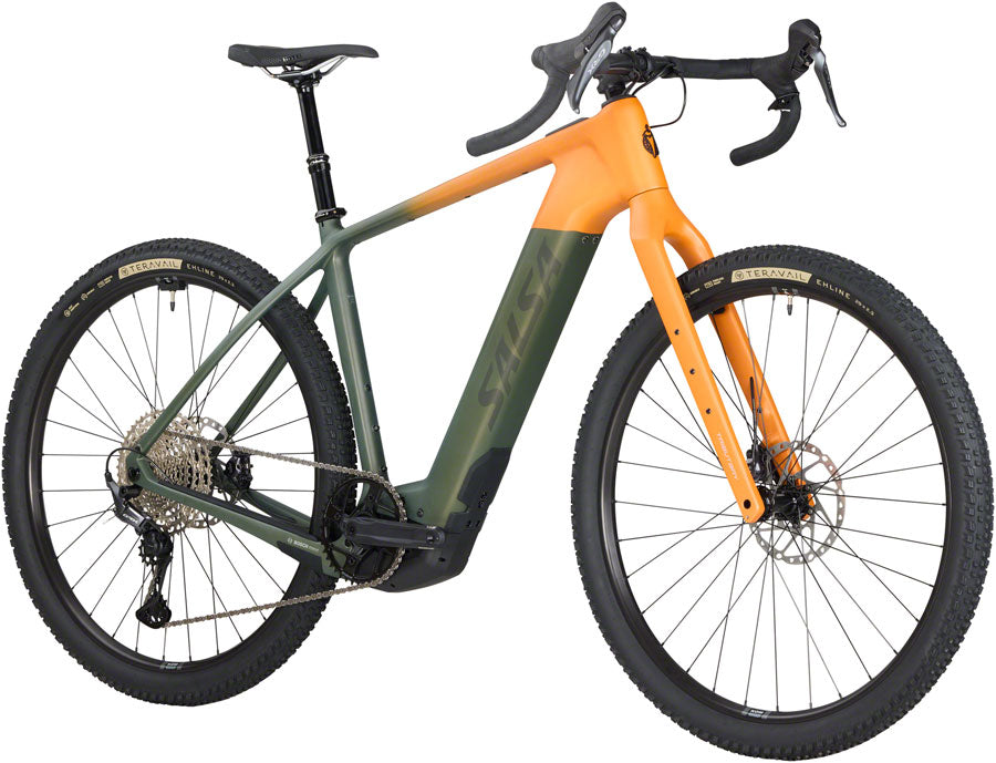 Tributary C GRX 820 Ebike - Dark Pine/Terra Orange