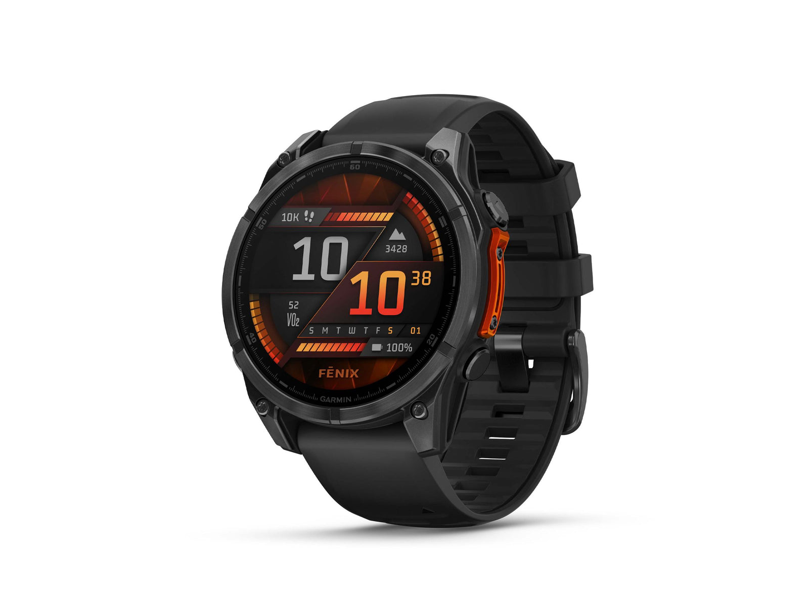 Garmin fenix 8 Smartwatch - 47mm AMOLED Slate Gray with Black Silicone Band
