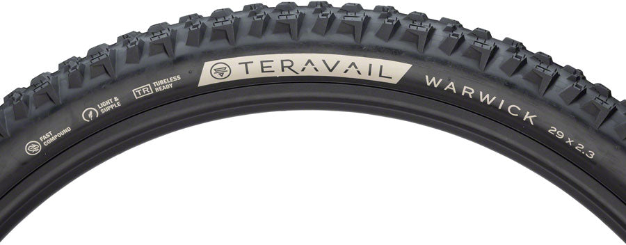 Teravail Warwick Tire - 29 x 2.3 Tubeless Folding Black Durable Grip Compund