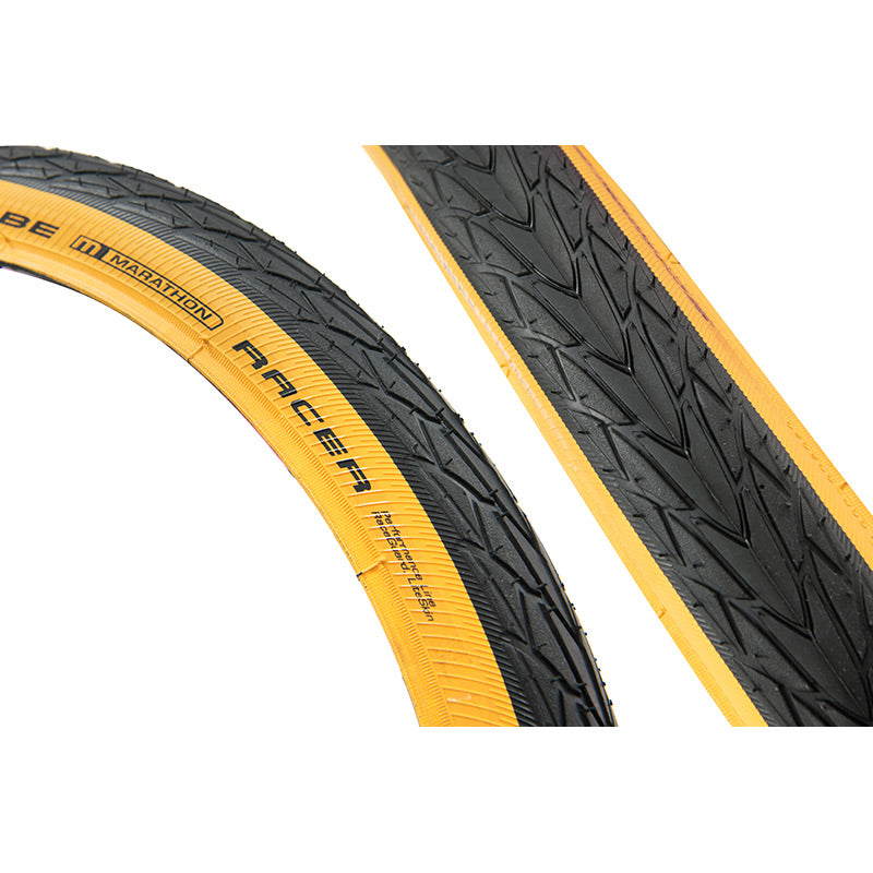 SCHWALBE Marathon Racer タンウォールbrompton Schwalbe Marathon Racer Tanwall Tire for Brompton - Huckleberry