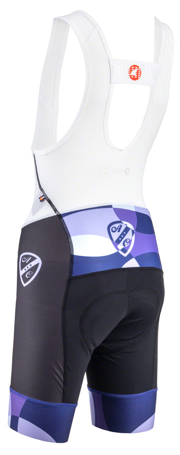 AB4746-01.jpg: Image for All-City Dot Game Women's Bib Short - Black, Dark Purple, Purple, Lavender, Lite Blue, Large