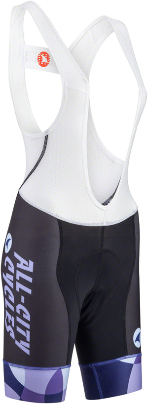 AB4746.jpg: Image for All-City Dot Game Women's Bib Short - Black, Dark Purple, Purple, Lavender, Lite Blue, Large