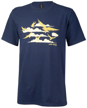 CL2424.jpg: Image for All City Men's Fly High T-Shirt - Navy, Gold, 2X-Large