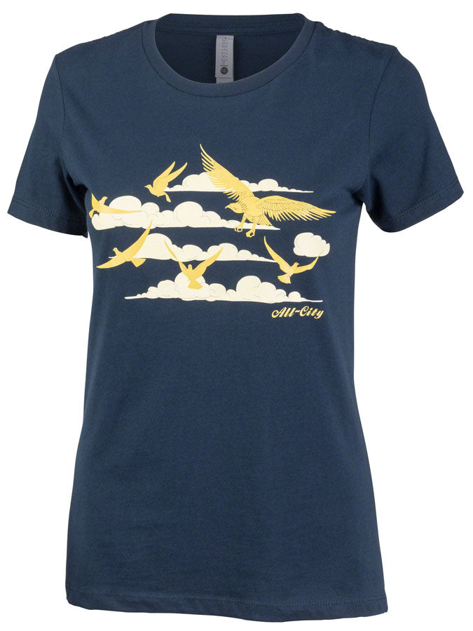CL2799.jpg: Image for All City Women's Fly High T-Shirt - Navy, Gold, Large