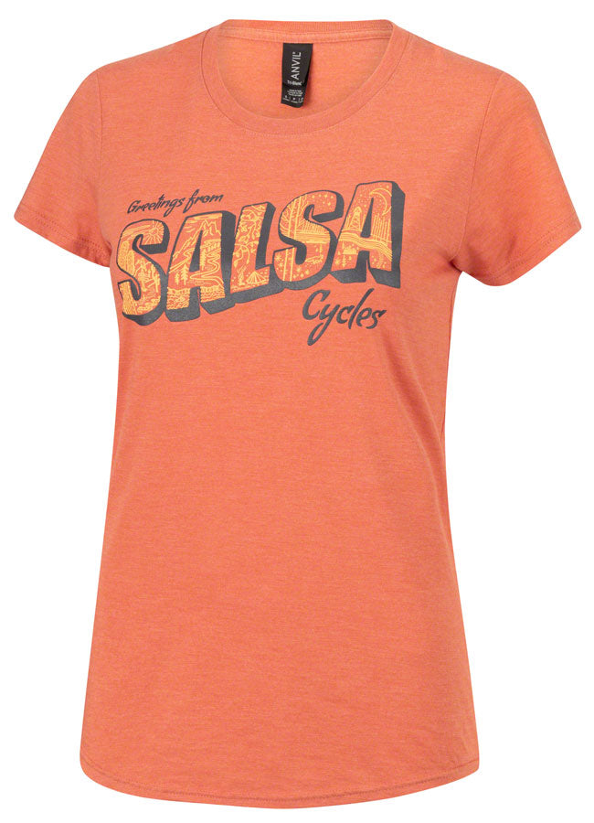 CL9553.jpg: Image for Salsa Wish You Were Here T-Shirt - Women's, Orange, Large