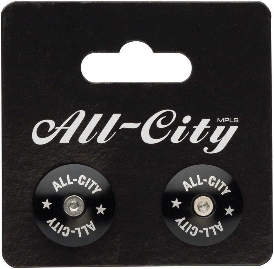 All-City Locking Handlebar End Plugs, Black