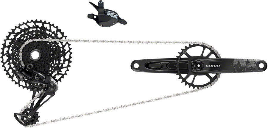 SRAM NX Eagle Groupset: 175mm 32 Tooth DUB Crank, Rear Derailleur, 11-50 12-Speed Cassette, Trigger Shifter, and Chain